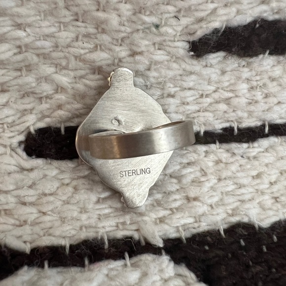 ❤️ Wild Horse Jasper Magnesite Navajo Adjustable Brushed Sterling Ring 11.2Gm - Picture 15 of 16